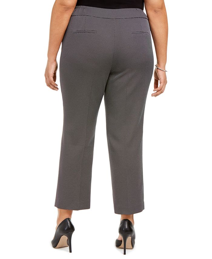 Kasper Plus Size Pin-Dot Straight-Leg Dress Pants - Macy's
