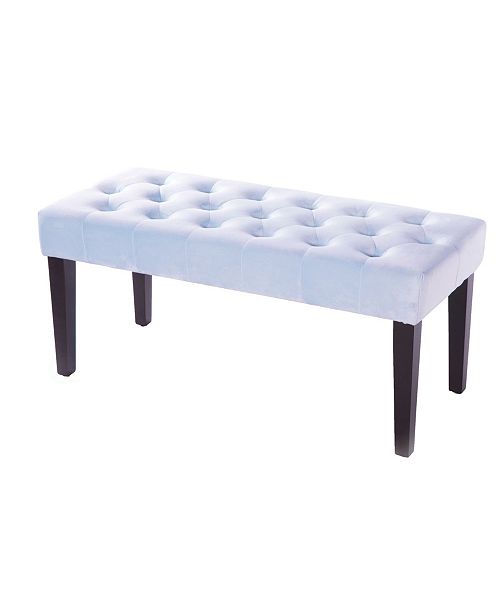 Bold Tones Velvet Textured Tufted Modern Coffee Table Ottoman