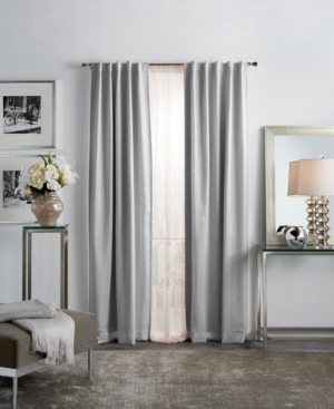 Martha Stewart Collection Park Avenue Backtab Lined Metallic Panel Pair, 95", Created For Macy's In Silver