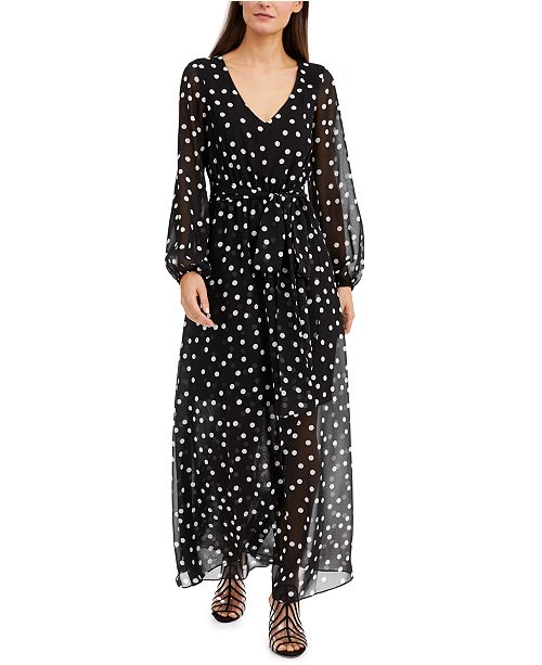 INC International Concepts INC Polka-Dot Belted Maxi Dress, Created for Macy&#39;s & Reviews ...