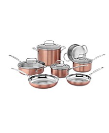 Chefs Classic Stainless Color Series 11-Pc. Cookware Set in Blush