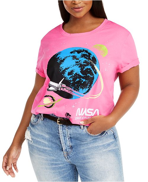 Love Tribe Trendy Plus Size Pink Nasa T Shirt Created For Macy S