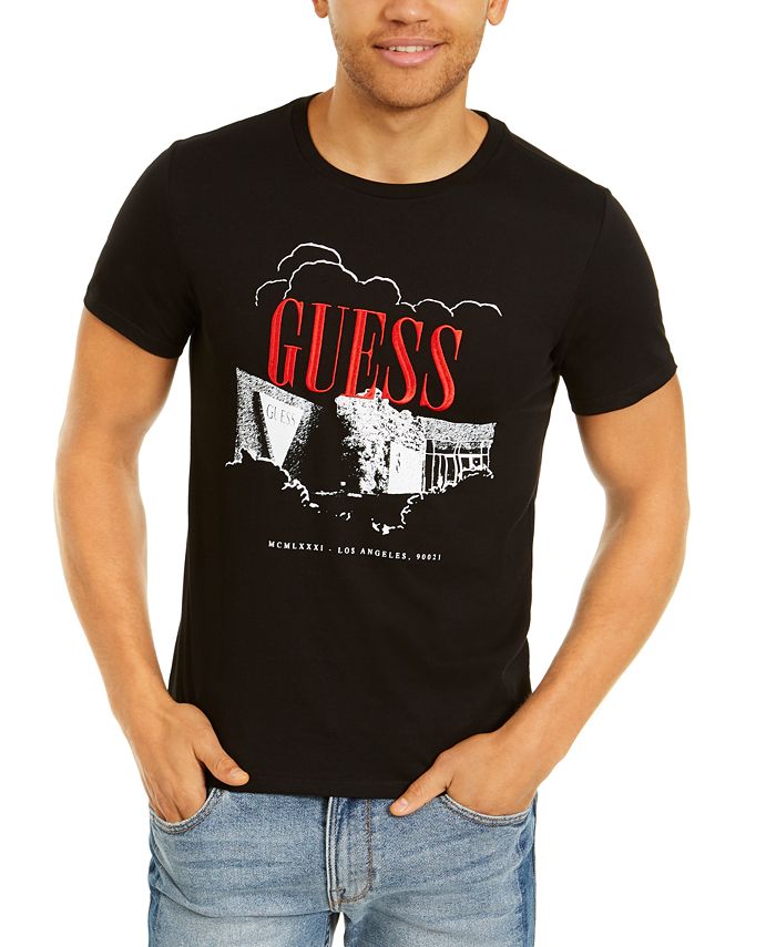 GUESS Men's Embroidered Logo T-Shirt - Macy's