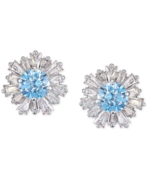 image of Swarovski Silver-Tone Crystal Cluster Stud Earrings