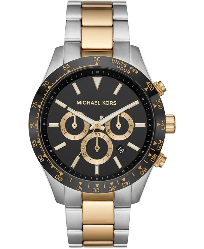 vagabond Sammenligning komplikationer Michael Kors Men's Chronograph Layton Two-Tone Stainless Steel Bracelet  Watch 45mm - Macy's