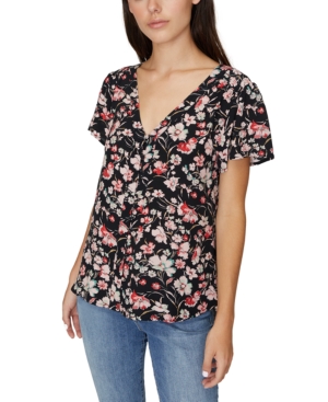 image of Sanctuary Mia Printed Button-Front Top