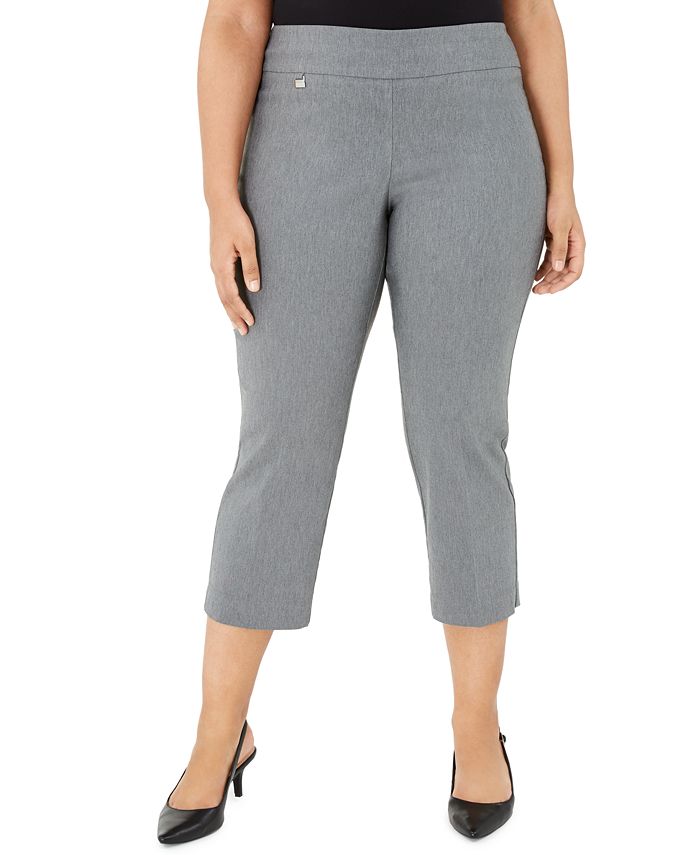 NY Collection Women's Capri Pants Grey Size 10 