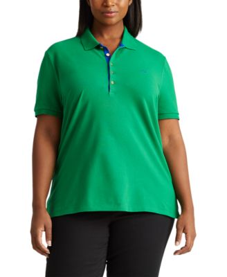 plus size green polo shirt