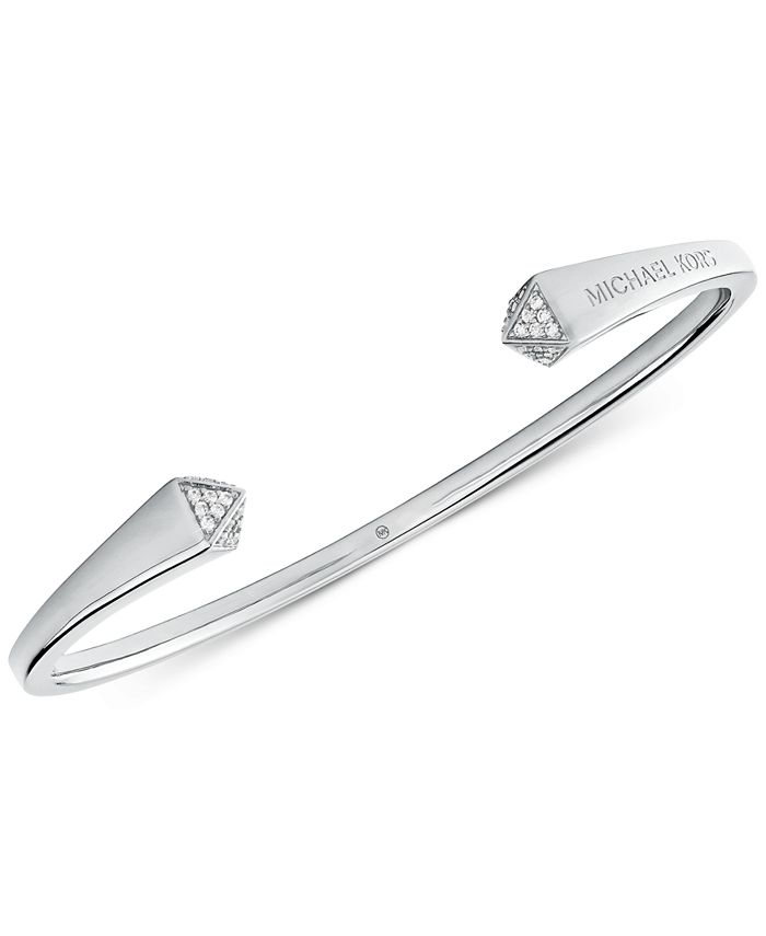 Michael Kors Sterling Silver Pavé Cuff Bracelet & Reviews - Bracelets -  Jewelry & Watches - Macy's