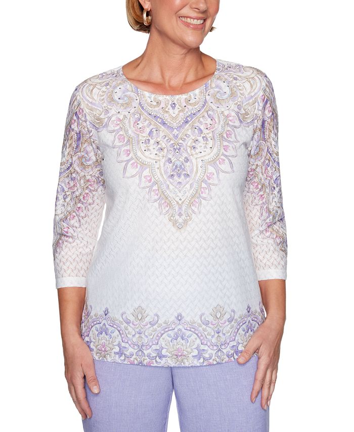 Alfred Dunner Petite Nantucket Embellished Top - Macy's