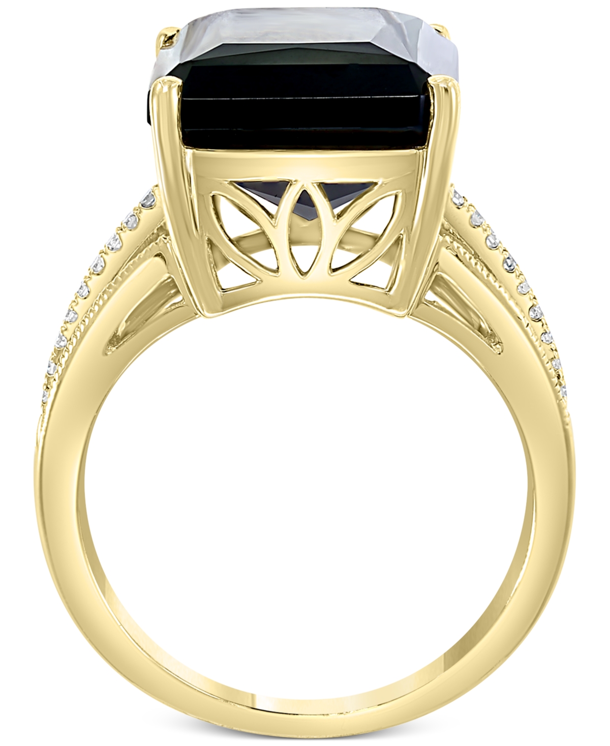 Effy Onyx & Diamond (3/8 ct. t.w.) Statement Ring in 14k Gold