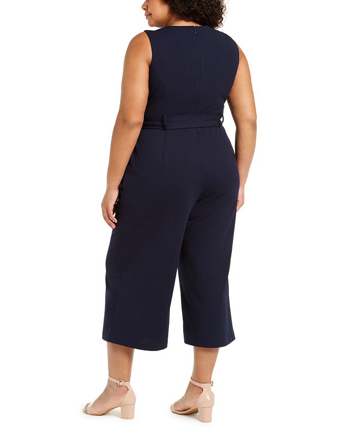 Calvin Klein Plus Size Cropped Jumpsuit & Reviews - Dresses - Plus ...
