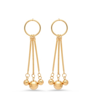 image of Steeltime Ladies 18K Micron Gold Plated Stainless Steel Circle Drop Earrings