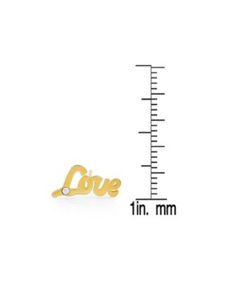Stainless Steel Love 18K Gold Plated Stud Earrings