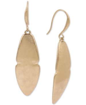 image of Robert Lee Morris Soho Gold-Tone Sculptural Leaf Drop Earrings