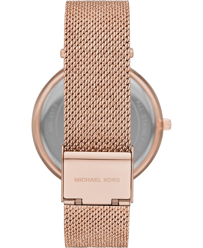 Michael Kors - Women's Darci Rose Gold-Tone Stainless Steel Mesh Bracelet Watch 39mm