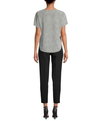 Petite Printed Boat-Neck Top