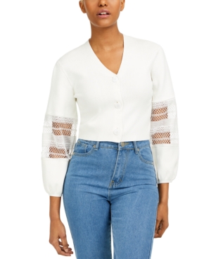 FRENCH CONNECTION KAYA COTTON MESH-INSET BLOUSE