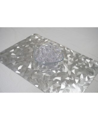 Reversible Shimmering Metallic Leaf Dining Table Indoor Outdoor Placemats -Set of 2