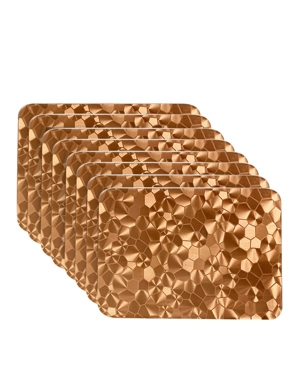 Dainty Home Reversible Metallic Shimmering Water Cube Dining Table Indoor Outdoor Placemats - Set of 8