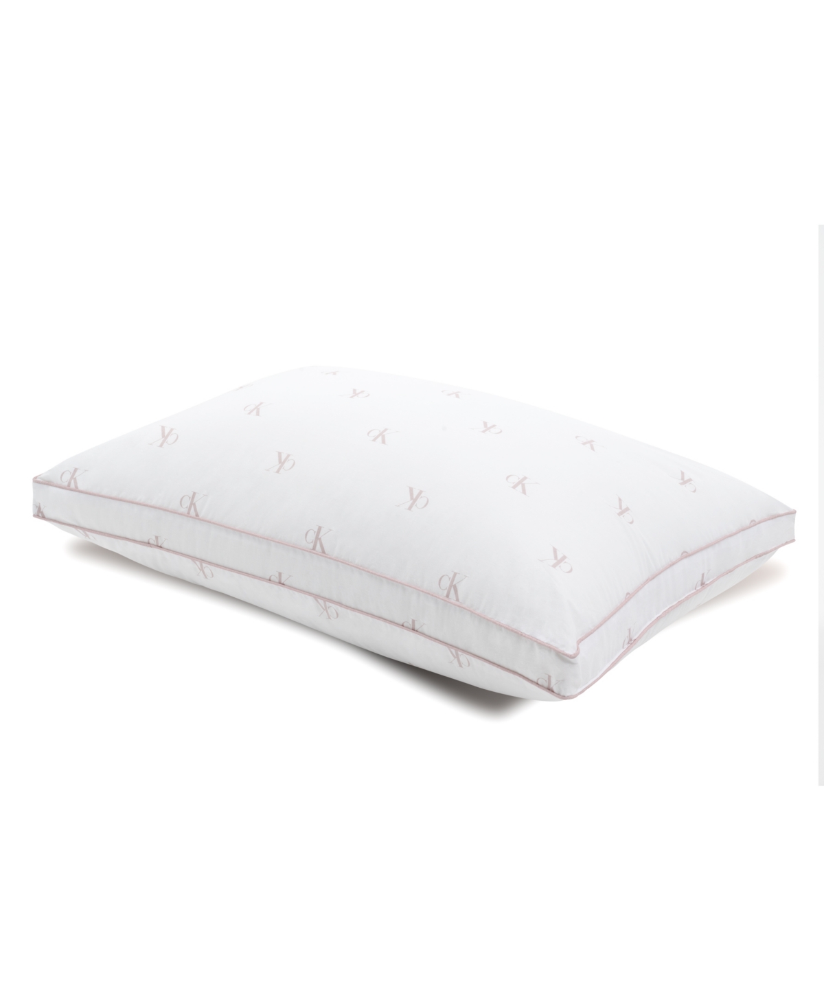 Calvin Klein Monogram Logo Firm Support Cotton Pillow, Standard/Queen