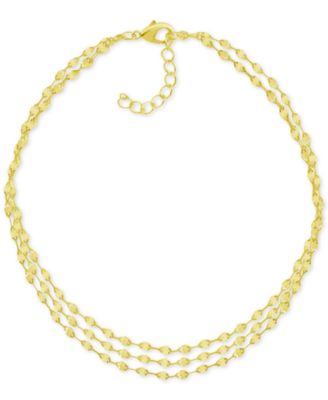 Three-Row Mirror Chain Anklet