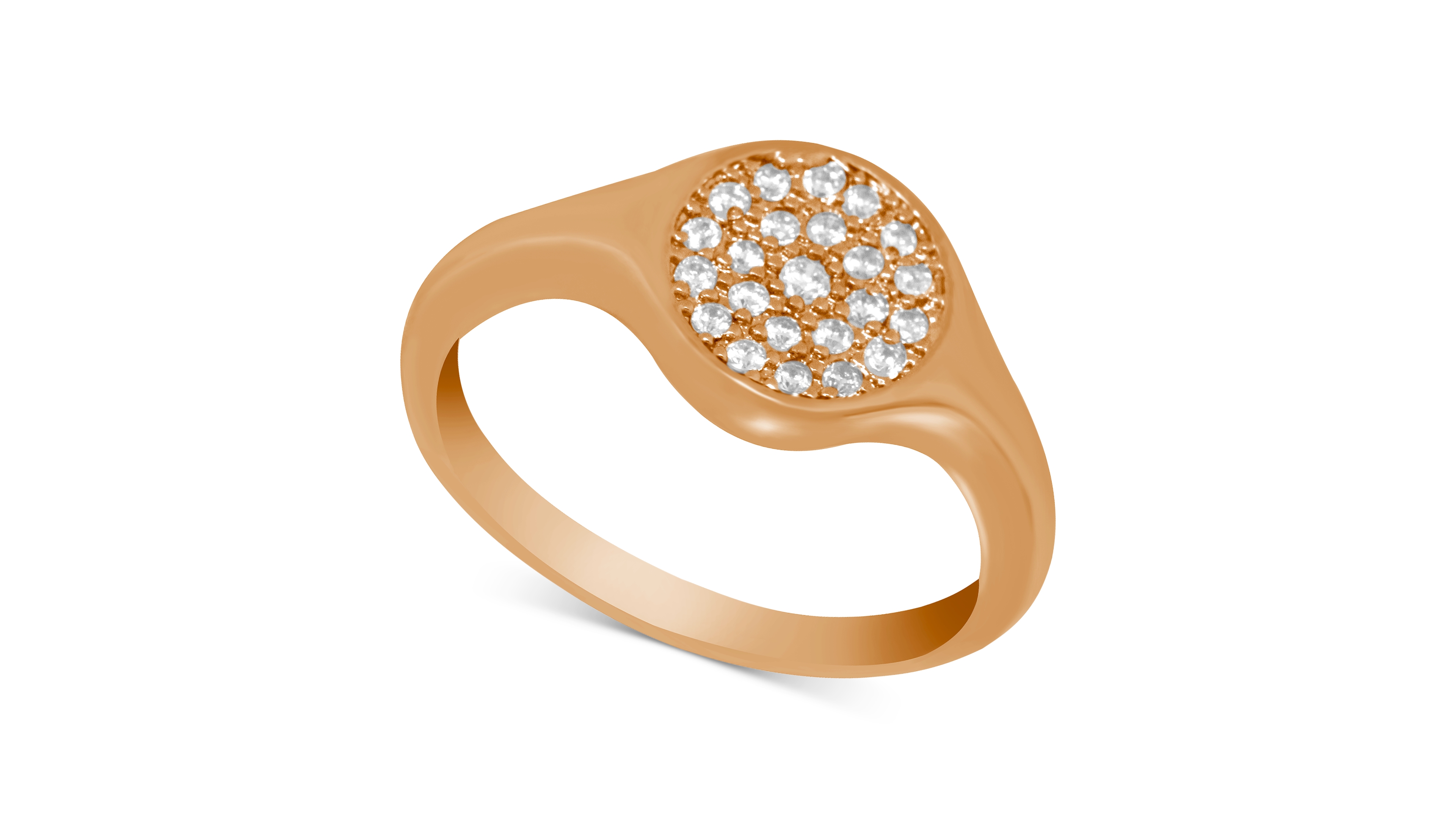 And Now This Crystal Pave Disc Ring in Rose Gold-Plate