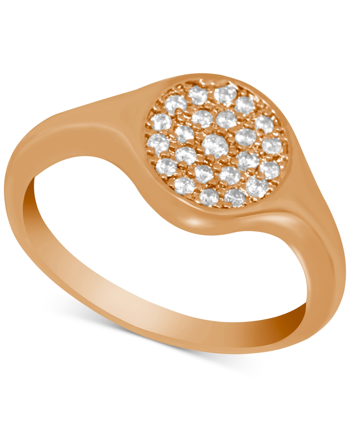 And Now This Crystal Pave Disc Ring in Rose Gold-Plate - Rose Gold