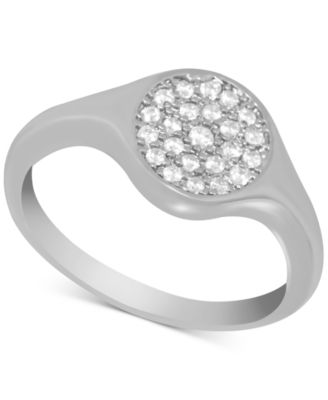 And Now This Crystal Pave Disc Ring in Rose Gold-Plate - Silver 40$