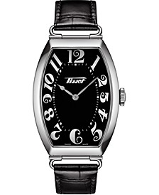 Unisex Swiss Heritage Porto Black Leather Strap Watch 42mm