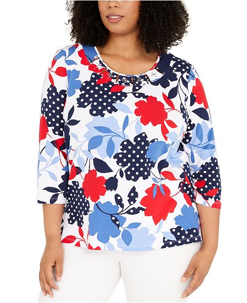 Alfred Dunner Plus Size Ship Shape Studded Top Reviews Macy S