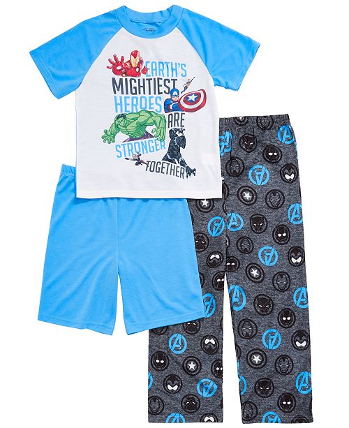 Avengers Big Boys 3 Piece Pajama Set Reviews Pajamas Kids Macy S