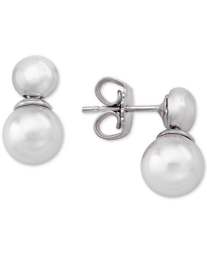 Majorica Sterling Silver Imitation Pearl Stud Earrings Macy s
