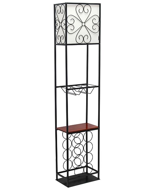 Elegant Designs Etagere Organizer Wood Accented Storage Shelf And