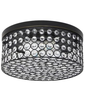 Elegant Designs Elipse Crystal 2 Light Round Ceiling Flush Mount