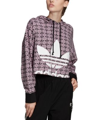 adidas women's cropped french terry hoodie