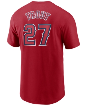 Shop Nike Men's Mike Trout Los Angeles Angels Name And Number Player T-shirt In Red