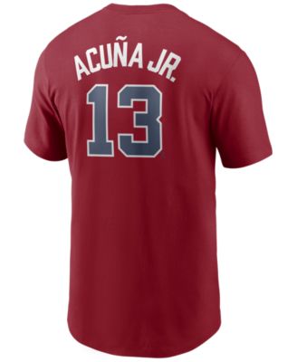 Nike Ronald Acuna Jr. Red Atlanta Braves Name & Number Men's T-Shirt