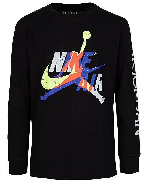 Jordan Big Boys Cotton Jumpman Classics Long Sleeve T Shirt