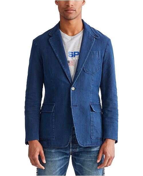 Polo Ralph Lauren Men S Indigo Canvas Sport Coat Reviews