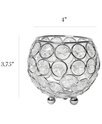 Elipse Crystal Circular Bowl Candle Holder, Flower Vase, Wedding Centerpiece