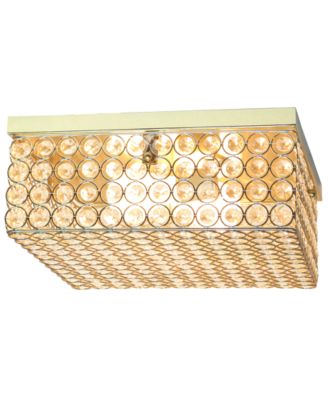 Elegant Designs Elipse Crystal 2 Light Square Ceiling Flush Mount
