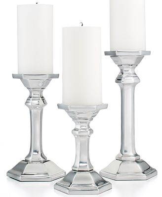 CLOSEOUT! Martha Stewart Collection Candle Holders, Set of 3 Metal ...