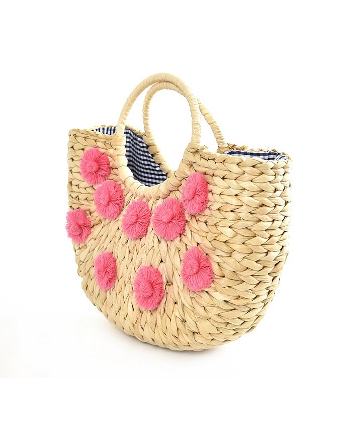 Imoshion Handbags Front Floral Design Handmade Straw Bag & Reviews ...
