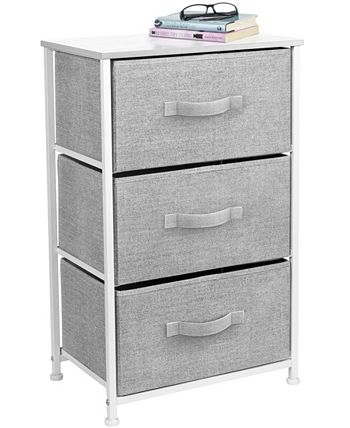 3-Drawer Fabric Dresser Storage Tower Vertical Foldable Pull Bins Bedroom  White, 1 unit - Ralphs