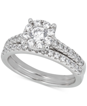 image of Diamond Halo Bridal Set (1 ct. t.w.) in 14k White Gold