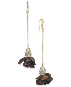 image of Inc Fabric-Flower Drop Earrings, Created for Macy-s