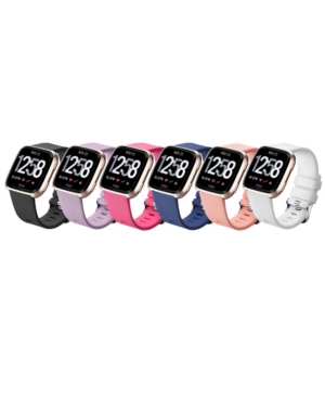 image of Posh Tech Unisex Fitbit Versa Assorted Silicone Watch Replacement Bands - Pack of 6