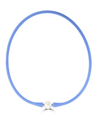 EFFY® Cultured Freshwater Pearl (11mm) Black Silicone 14 Choker Necklace (Also available in Light Blue, Turquoise or Pink)