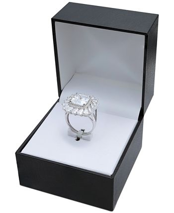 Giani Bernini - Cubic Zirconia Cushion & Pear Halo Statement Ring in Sterling Silver